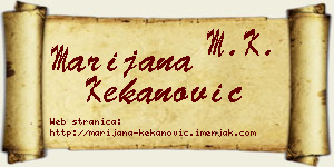 Marijana Kekanović vizit kartica